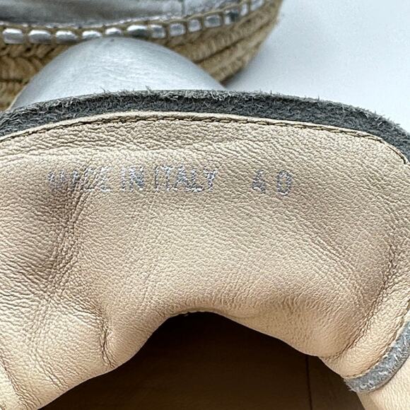 PRADA Metallic Silver Napa Platform Espadrille Sneaker Sz 40 / 10 $730 - Picture 8 of 10